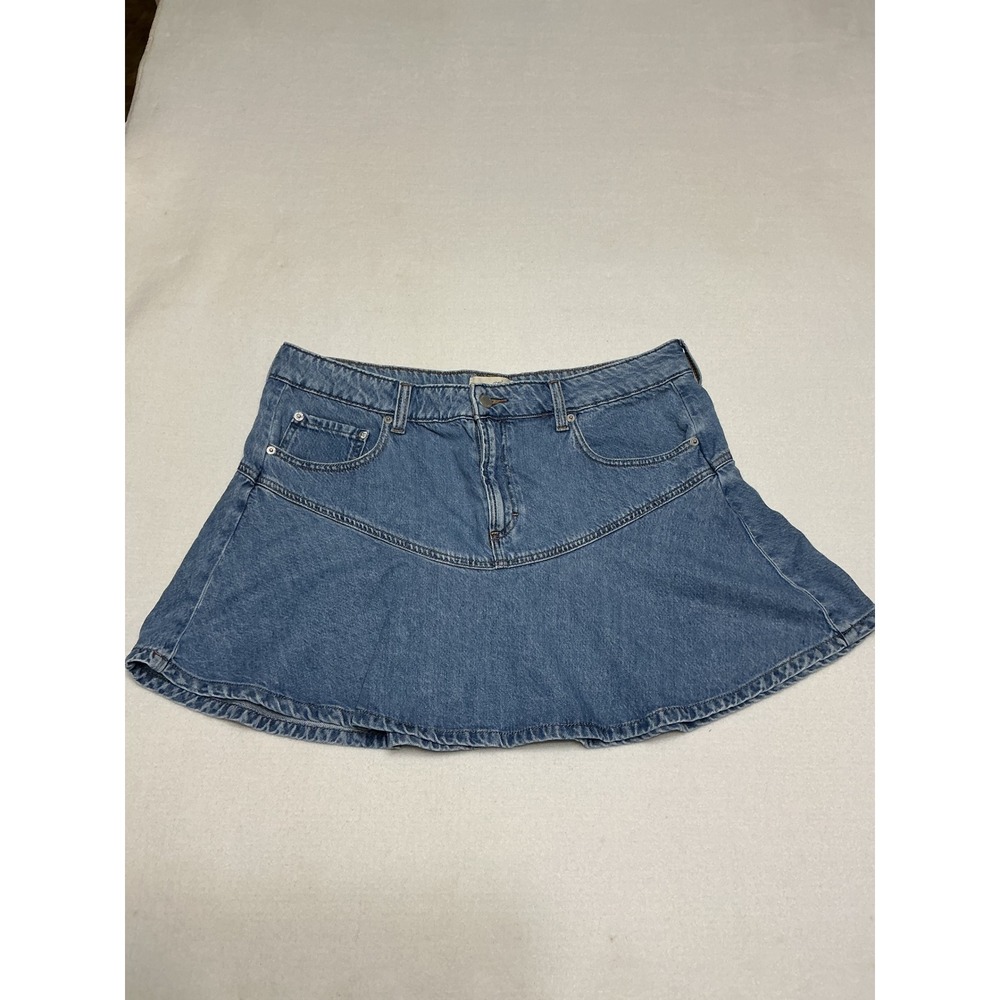 Universal Thread Denim Mini Skirt Womens 16 Blue Jean Y2K A-Line Flared Skater